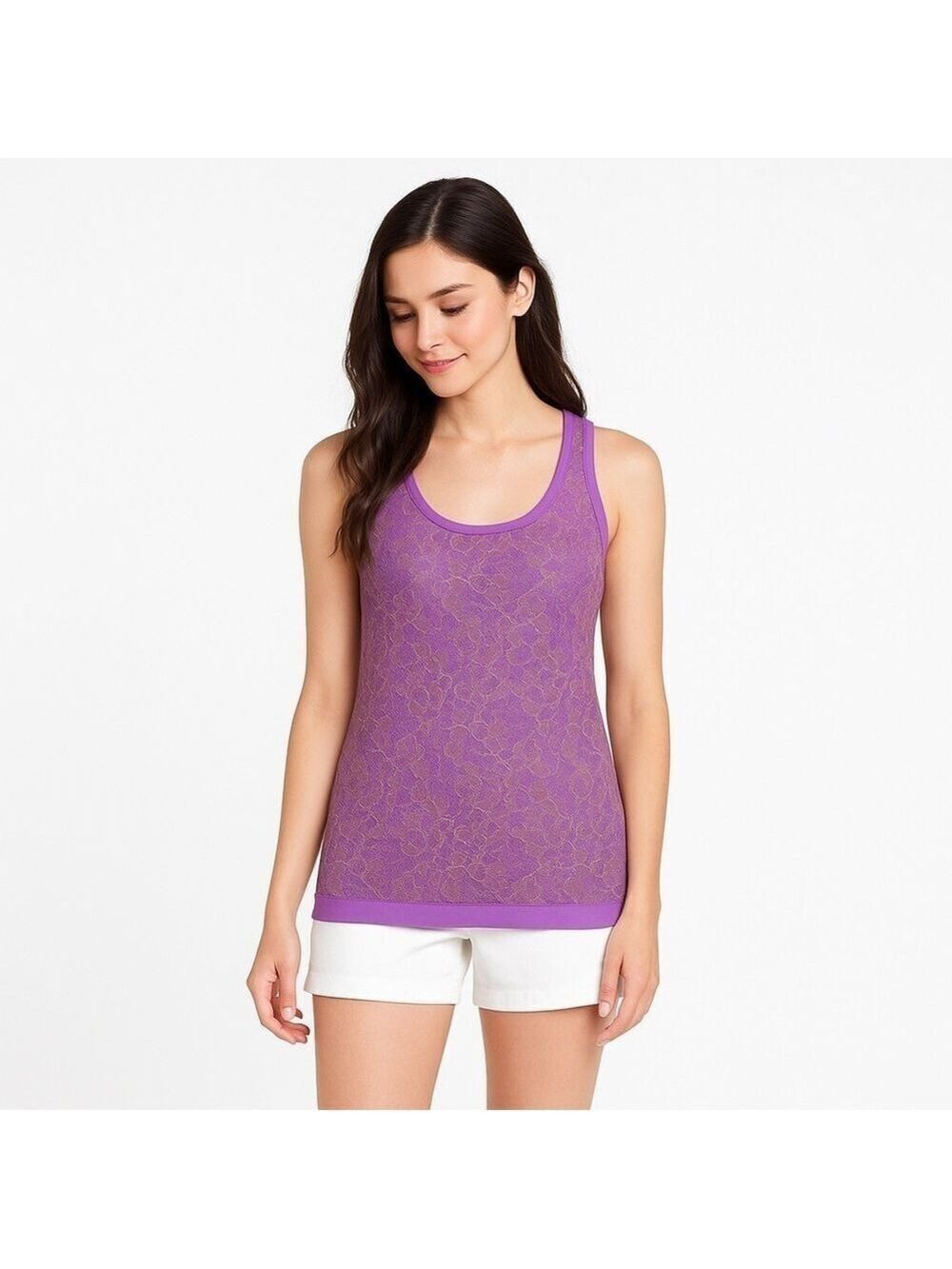AEROPOSTALE Purple with Metallic Gold Lace Tank Top NWT! Size XS